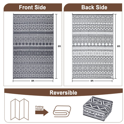 Outdoor 5x8 Waterproof Reversible Patio Rug