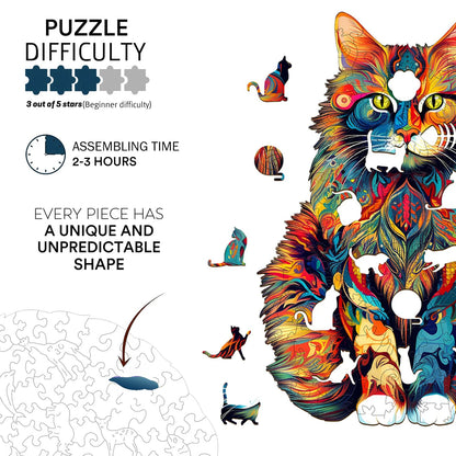 Cat Pattern Wooden Jigsaw Puzzle