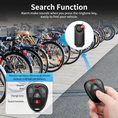 Bike Anti-Theft Alarm With Rechargeable Remote
