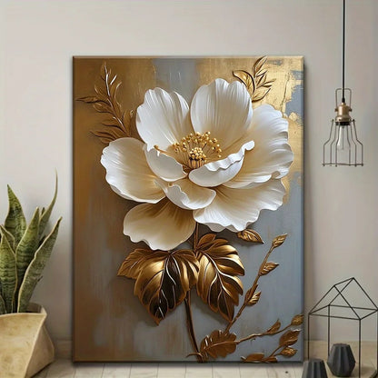 1PC Elegant White Floral Canvas Art Wall Decoration