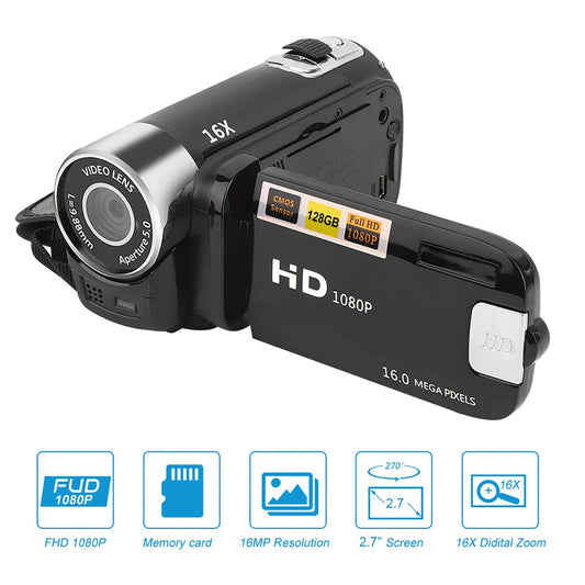 16X Digital Zoom 2.7 Inch Colorful Display Screen High Definition Camcorder