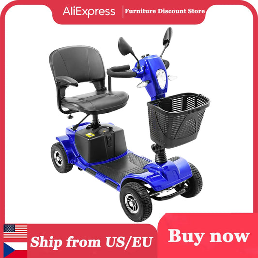 4 Wheel Folding Electric Powered Mobility Scooter/Wheelchair for Seniors, Adults
