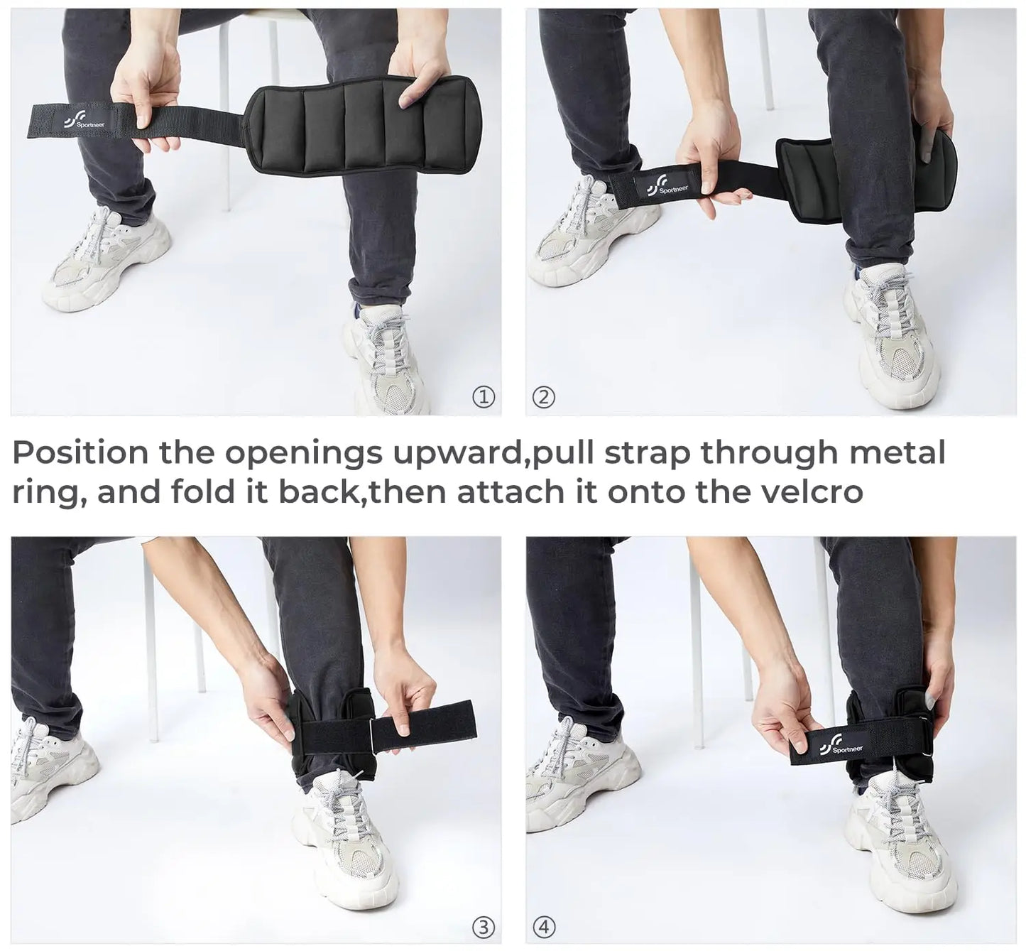 1 Pair Adjustable Weighted Ankle Straps