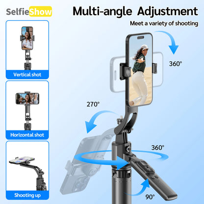 Bluetooth Tripod 360°Auto-Rotation AI Tracking Remote Control Quadrapod