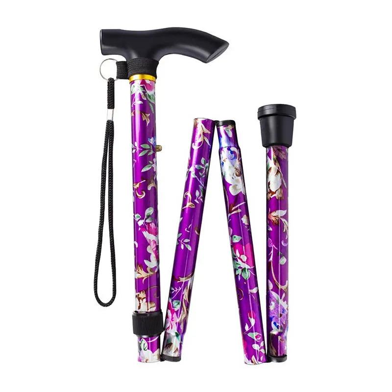 Lightweight Foldable Telescopic Walking Stick For Elderly Women and Men