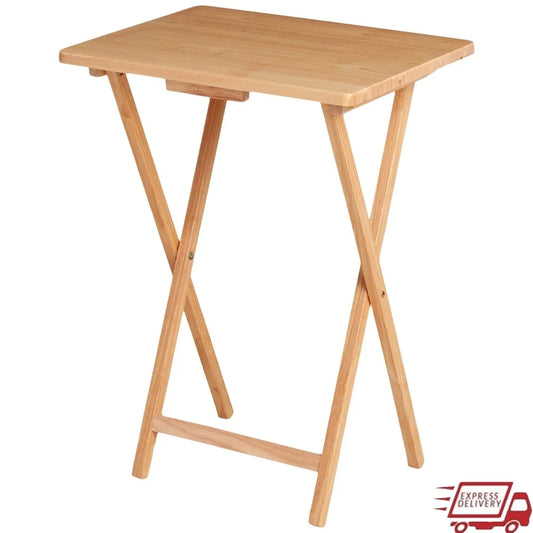 Indoor Folding TV Tray Table Solid Rubberwood
