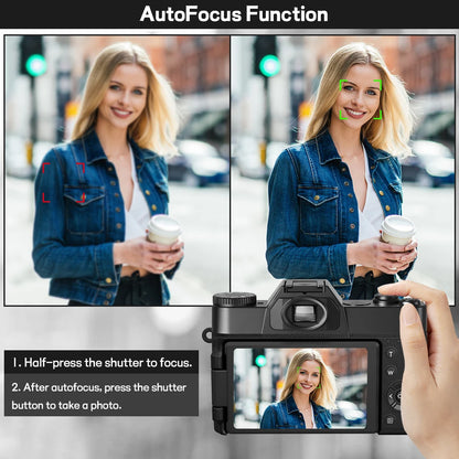 4K WIFI Digital Webcam Camera, 3 Inch Flip Screen