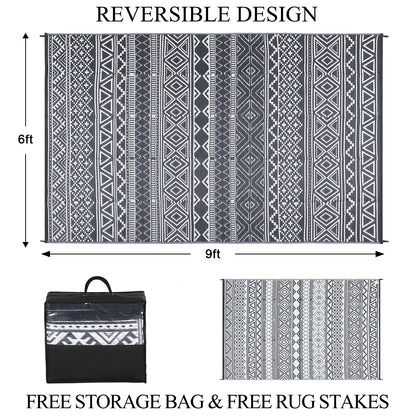 Outdoor 5x8 Waterproof Reversible Patio Rug