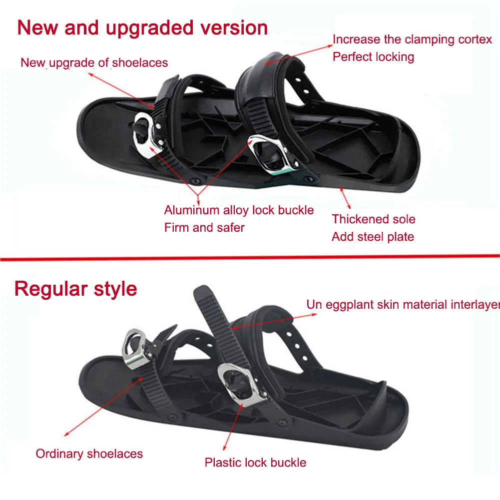 Portable Adjustable Mini Short Ski Skates, Skiboard