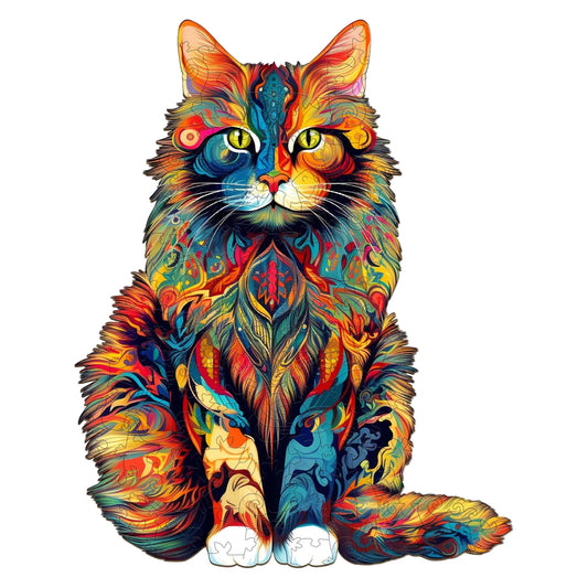 Cat Pattern Wooden Jigsaw Puzzle