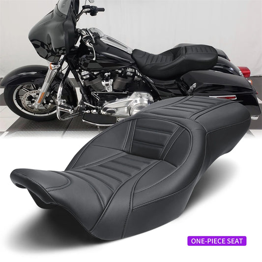 Motorcycle Rider Passenger One-Piece Seat Cushion for Harley Touring Road King