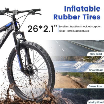 Dual Full Suspension Unisex Mountain Bike 24/26/27.5 Inch