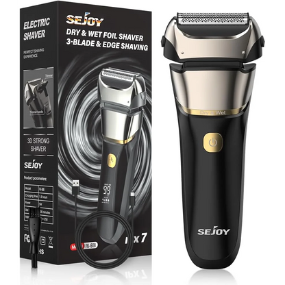 Electric Razor for Men, Foil Shaver with 3-Blade Edge