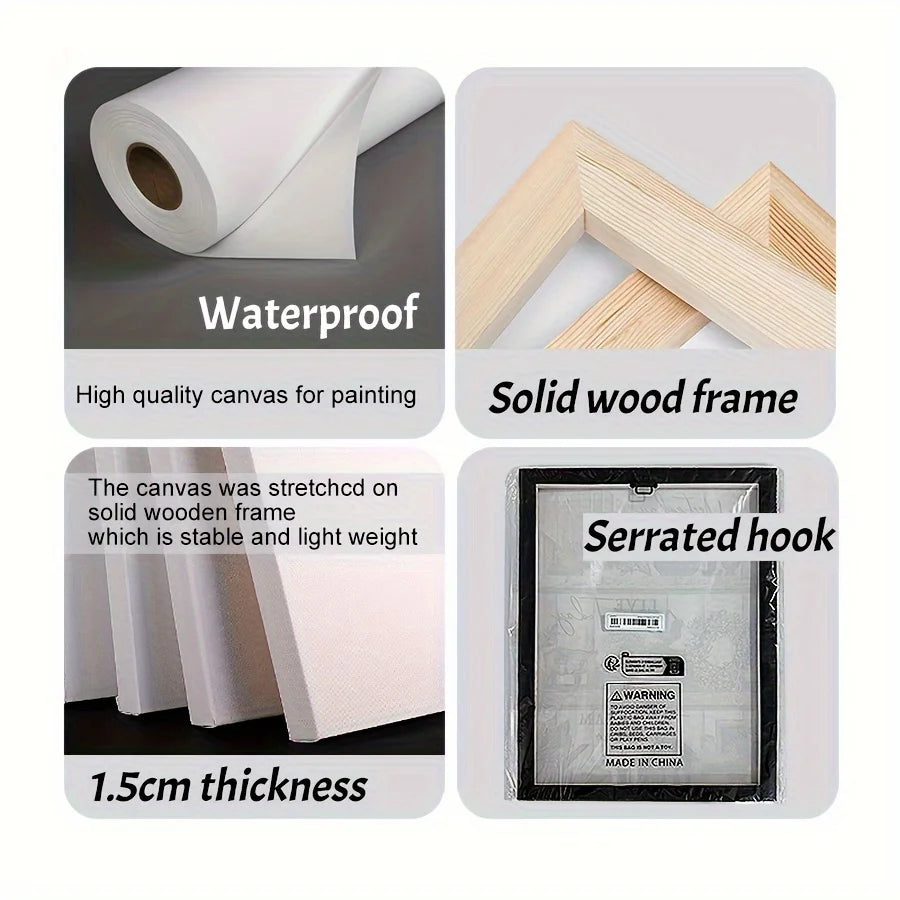 1PC Elegant White Floral Canvas Art Wall Decoration