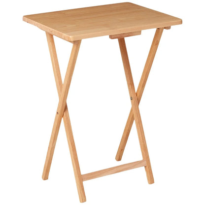 Indoor Folding TV Tray Table Solid Rubberwood